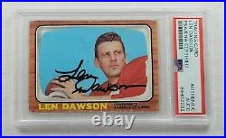 1966 LEN DAWSON Signed Topps Trading Card-Kansas City Chiefs-PSA Encapsulated