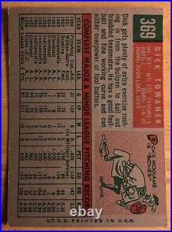 1966 Topps Dick Bones Tomanek Baseball Card #369 Athletics Pitcher Low-Grade