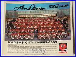 1969 Kansas City Chiefs Len Dawson Signed Team Photo With Coa Super Bowl Champs