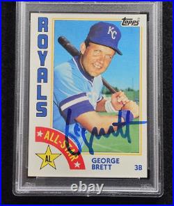 1984 GEORGE BRETT Signed Topps Baseball Card-HALL OF FAME-KANSAS CITY ROYALS-PSA