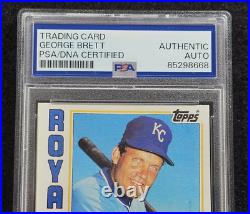1984 GEORGE BRETT Signed Topps Baseball Card-HALL OF FAME-KANSAS CITY ROYALS-PSA