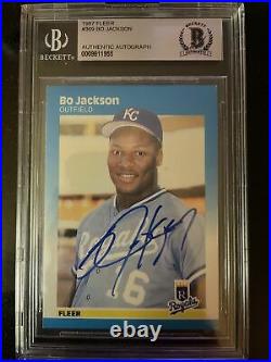 1987 Fleer Glossy Bo Jackson Kansas City Royals #369 Baseball Card Auto