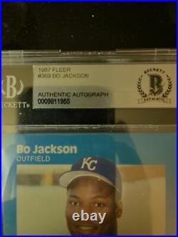 1987 Fleer Glossy Bo Jackson Kansas City Royals #369 Baseball Card Auto