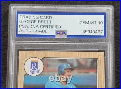 1987 GEORGE BRETT Signed Topps Baseball Card-HOF-KANSAS CITY ROYALS-PSA 10 Auto