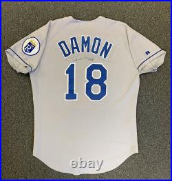 1998 Johnny Damon Kansas City Royals Game Used SIGNED Road Gray Jersey #18