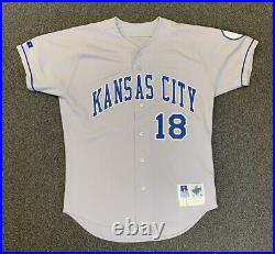 1998 Johnny Damon Kansas City Royals Game Used SIGNED Road Gray Jersey #18