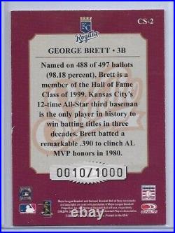 2002 Donruss Studio George Brett Autograph Auto #d/15 Kansas City Royals