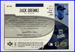 2006 SP Authentic Sign Of The Times Zack Greinke Kansas City Royals Auto 68/75