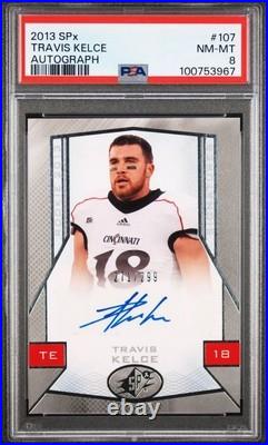 2013 Travis Kelce Auto Psa 8 Rookie Signed Kansas City Chiefs Sp Taylor Swift