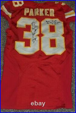 2015 NFL Game Worn Used Nike Kansas City Chiefs Ron Parker Jersey Swap Signed