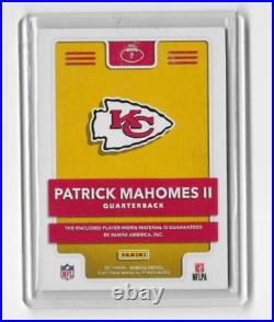 2017 Panini Donruss Patrick Mahomes Red Foil (Rare) Rookie Phenoms Player-Worn