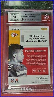 2017 Panini Encased Patrick Mahomes Rookie Notable Signatures /25 Bgs 9 Auto 10