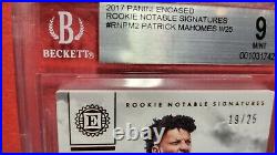 2017 Panini Encased Patrick Mahomes Rookie Notable Signatures /25 Bgs 9 Auto 10