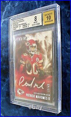 2017 Patrick Mahomes Origins Rookie ON CARD AUTO SILVER INK #17/49 SSP BGS 8/10