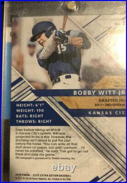 2019 KANSAS CITY ROYALS BOBBY WITT Jr. ELITE, # 7 OF 15 AND ON CARD AUTO