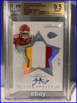 2019 Panini Flawless Star Swatch Signatures Silver Tyreek Hill 18/20 BGS 9.5/10