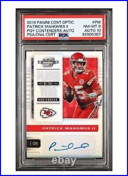 2019 Patrick Mahomes Auto 15/15 Silver Player of the Year Optic PSA Auto 10