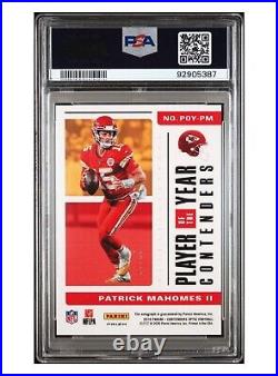 2019 Patrick Mahomes Auto 15/15 Silver Player of the Year Optic PSA Auto 10