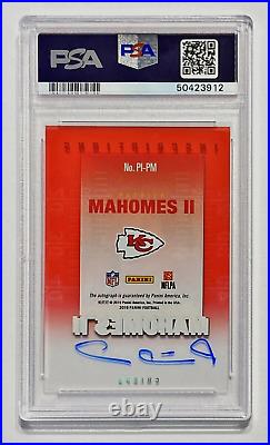 2019 Patrick Mahomes ll POP 1 AUTO GEM MINT (PSA 10) #/100 RARE SSP Autograph