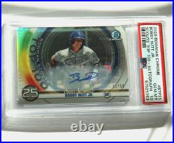 2020 Bowman Chrome Bobby Witt Jr. Scouts Top 100 Auto 11/50 PSA 10