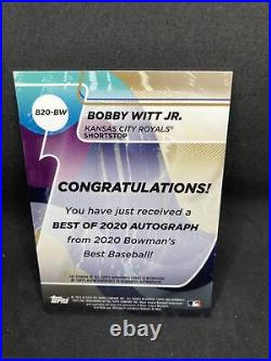 2020 Bowman's Best BOBBY WITT JR. On-Card Auto Rookie RC Kansas City Royals