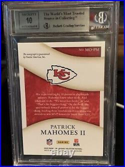 2020 Immaculate Patrick Mahomes /25 Immaculate Moments Auto BGS 9 MINT Chiefs SP
