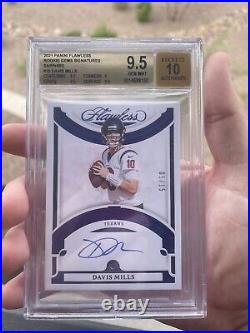 2021 Davis Mills Flawless Auto Sapphire /15 BGS 9.5 Auto 10 Gem Mint Pop 1 SSP