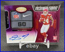 2022 Certified Football FOTL Skyy Moore Rookie Freshman Fabric Auto /3 Nike Tag