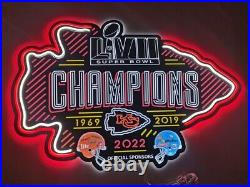 2022 Kansas City Chiefs 3ft x 2ft Champions, LED Neon Sign, Man Cave, Sports Bar