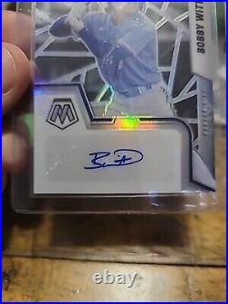 2022 Panini Mosaic Bobby Witt Jr #RAMZS Rookie RC Auto Silver Prismatic