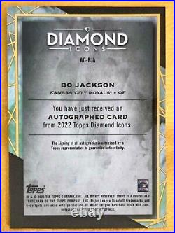 2022 Topps Diamond Icons Bo Jackson Auto-Black Parallel 5/10-Kansas City Royals