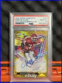 2023 Marcus Allen Cosmic Gold Interstellar Refractor PSA 10 Auto /25