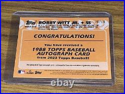 2023 Topps Bobby Witt Jr. 1988 Topps Gold Auto /50 SP Parallel Royals