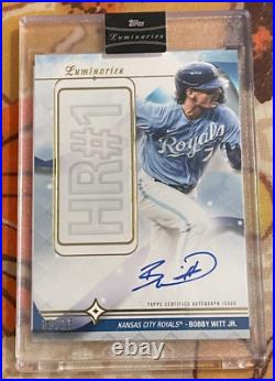 2023 Topps Luminaries #HRK-BWJ Bobby Witt Jr HR#1 Auto? Serial 09/15