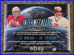 2024 Joe Montana, Joe Theismann? Leaf Electrum Intermetallic Purple, I-15 #/7