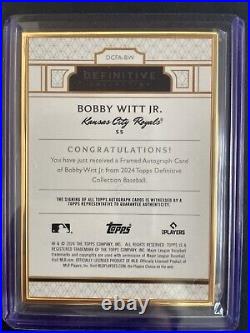 2024 Topps Definitive BOBBY WITT JR Gold Framed AUTO 1/1 Jersey # Match 7/30