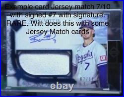 2024 Topps Definitive BOBBY WITT JR Gold Framed AUTO 1/1 Jersey # Match 7/30