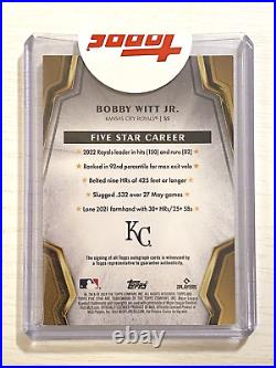 2024 Topps Five Star Blue Auto #22/25 Bobby Witt Jr. Kansas City Royals