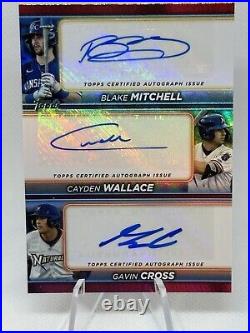 2024 Topps Pro Debut Triple Auto Blake Mitchell Cayden Wallace Gavin Cross /10