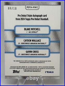 2024 Topps Pro Debut Triple Auto Blake Mitchell Cayden Wallace Gavin Cross /10