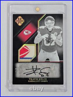 3/3 Travis Kelce Auto With Game Used Patch 2018 Panini Majestic #MA-TK SSP