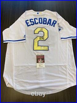 Alcides Escobar Signed Kansas City Royals World Series Jersey JSA COA