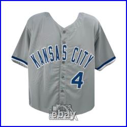 Alex Gordon Autographed Kansas City Custom Gray Baseball Jersey BAS