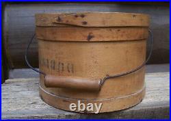 Antique Armour Kansas City Mo Dubuque Ia Wooden Finger Lap Stencil Firkin Bucket