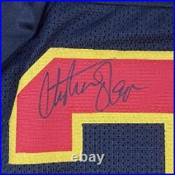 Autographed/Signed CHRISTIAN OKOYE Kansas City Black Football Jersey JSA COA