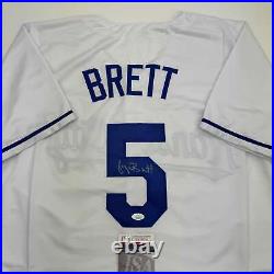 Autographed/Signed George Brett Kansas City White Baseball Jersey JSA COA