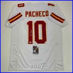 Autographed/Signed Isiah Pacheco Kansas City White Football Jersey JSA COA