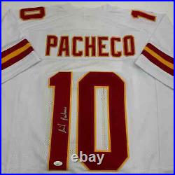 Autographed/Signed Isiah Pacheco Kansas City White Football Jersey JSA COA