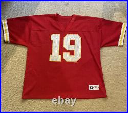 Autographed/Signed JOE MONTANA Kansas City Red Football Jersey