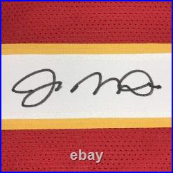 Autographed/Signed JOE MONTANA Kansas City Red Football Jersey JSA COA Auto